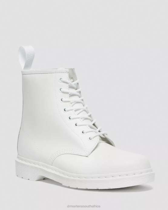 Women Dr. Martens White Smooth 1460 Mono Smooth Leather Lace Up Boots Footwear 0TVD94