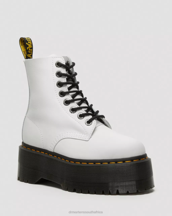 Women Dr. Martens White Pisa 1460 Pascal Max Leather Platform Boots Footwear 0TVD90